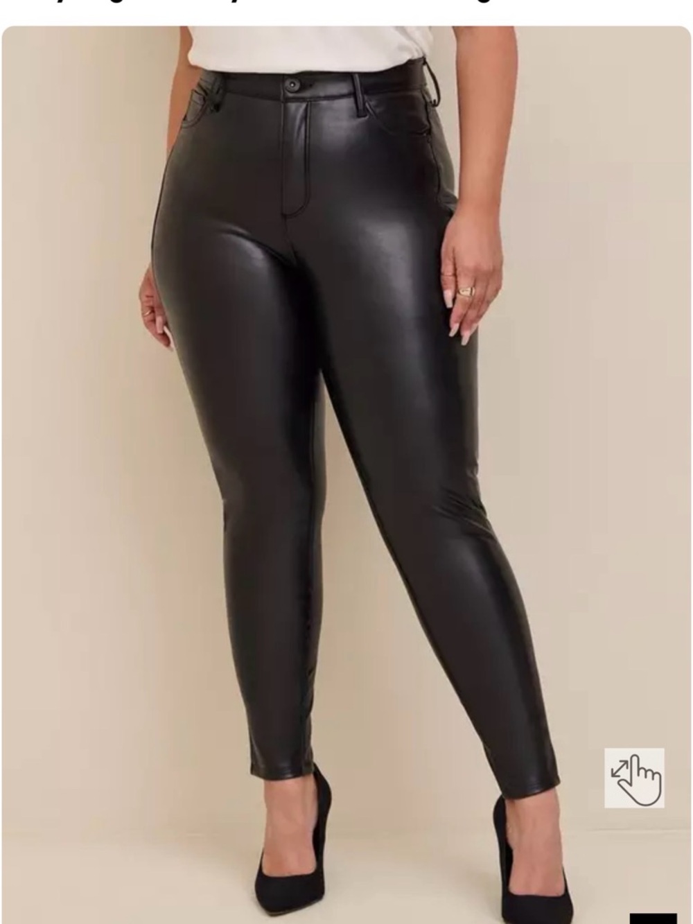 Torrid Black pleather skinny pants sz 16R